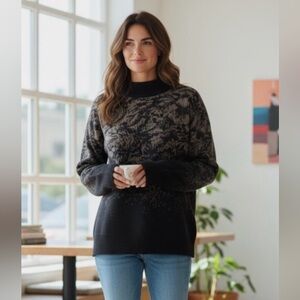 Athleta Textured Jacquard Merino Wool Sweater